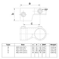 Buiskoppeling Verstelbaar hoekstuk -C / 33,7 mm